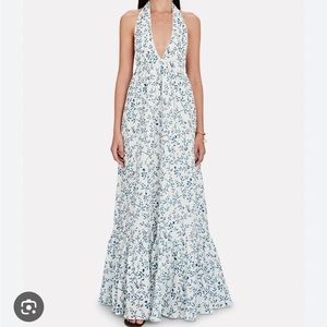 AGUA BY AGUA BENDITA Olivia Floral Halter Maxi Dress